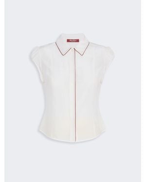 Max Mara Hemdbluse Aus Seiden-Crêpe-De-Chine - Weiß