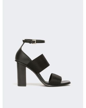 Max Mara Sandalen Aus Kalbsleder Und Elastischem Band - Weiß