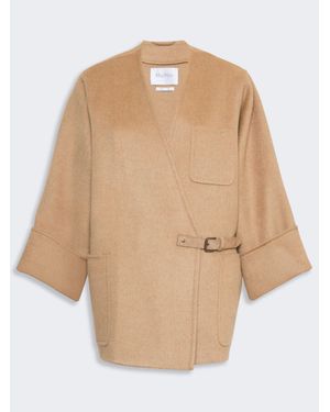 Max Mara Abrigo Tipo Cárdigan De Camello Y Mohair - Neutro