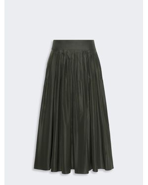 Max Mara Falda Plisada De Tafetán - Verde