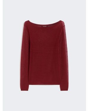 Max Mara Schmal Geschnittener Pullover Aus Baumwollmischung - Rot