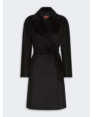Max Mara Robenmantel Aus Wollloden - Schwarz