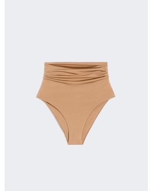 Max Mara Bikinihose Im Culotte-Stil Aus Glänzendem Jersey - Weiß