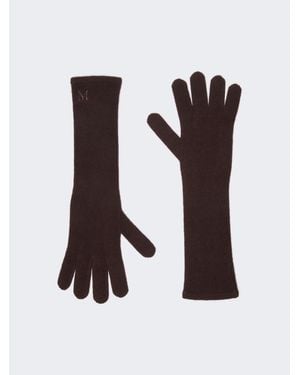 Max Mara Guantes Largos De Cachemira - Marrón