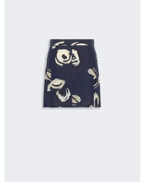 Max Mara Shorts Aus Bedruckter Crêpe De Chine-Seide - Blau