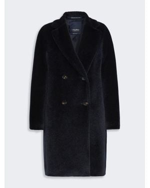 Max Mara Midi-Mantel Aus Alpaka Und Wolle - Blau
