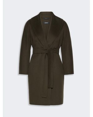 Max Mara Robenmantel Aus Doppelwolle - Grün