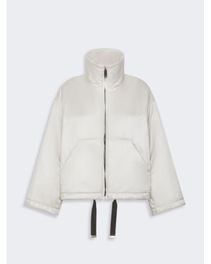 Max Mara Kurze Wattierte Jacke Aus Wasserabweisendem Canvas - Weiß