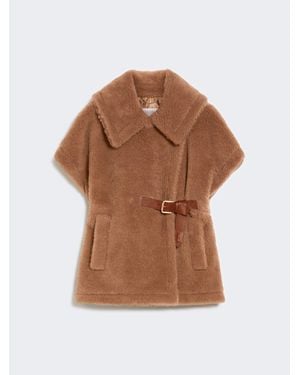 Max Mara Cape Aus Teddy-Stoff - Braun