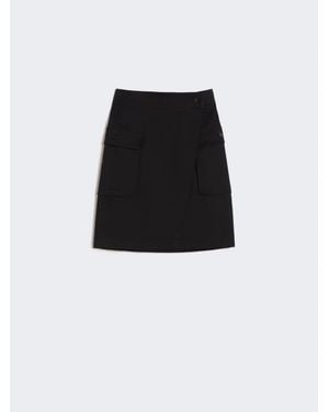Max Mara Wickelrock Aus Baumwollstretch - Schwarz