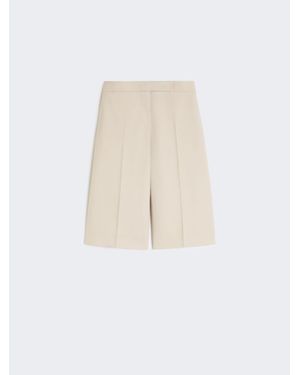 Max Mara Bermudahose Aus Wollcanvas, Mohair Und Seide - Weiß