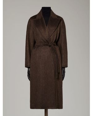 Max Mara Abrigo Extragrande De Cachemira Y Mohair Con Cierre Cruzado De Doble Botón - Marrón