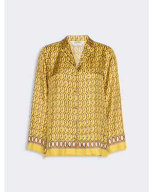 Max Mara Camisa De Seda Estampada - Amarillo