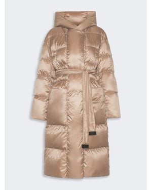 Max Mara Anorak Acolchado Largo De Tela Impermeable - Neutro