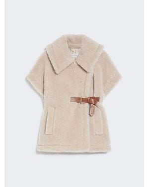 Max Mara Cape Aus Alpaka-Woll-Teddy - Natur