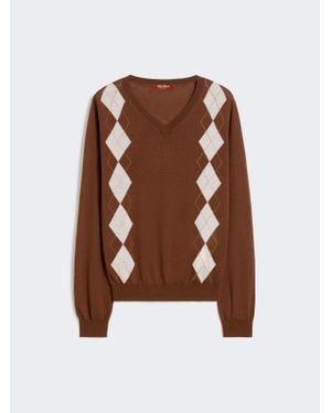 Max Mara Pullover Aus Wolle Und Seide - Braun