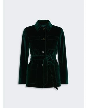 Max Mara Chaqueta Sahariana De Terciopelo - Negro