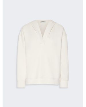 Max Mara Sweat-Shirt À Capuche En Jersey Technique - Blanc