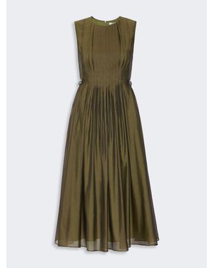 Max Mara Fit-And-Flare-Kleid Aus Organza - Grün