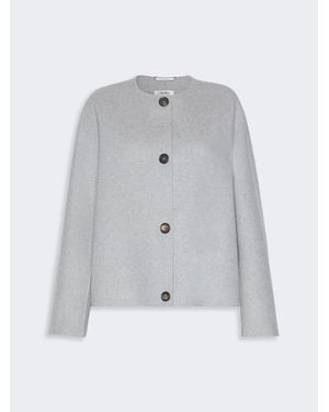 Max Mara Chaqueta Cropped De Paño De Lana - Gris