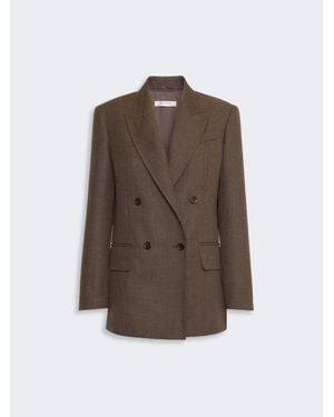 Max Mara Chaqueta Olimpia De Batavia De Lana - Marrón