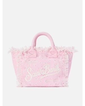 MC2 Saint Barth Canvas Colette Bag With Bandana Print - Rosa