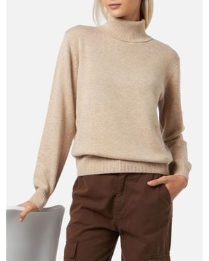 MC2 Saint Barth Beigefarbener Rollkragenpullover Moody Aus Reinem Kaschmir Für Damen - Natur