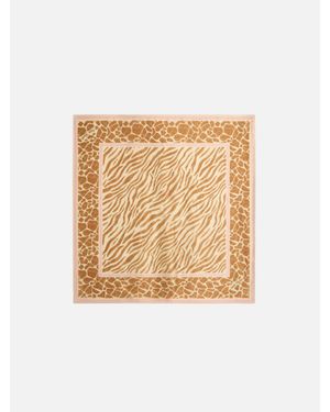 MC2 Saint Barth Kitana Pure Silk Foulard With Animal Print - Neutro