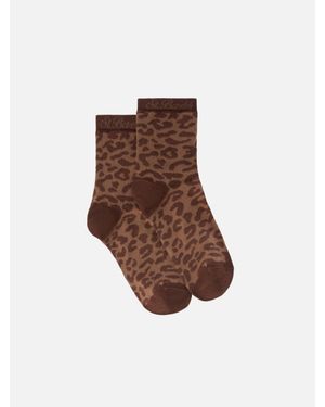 MC2 Saint Barth Sox Socks With Leopard Jacquard - Marrone
