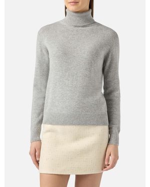 MC2 Saint Barth Damenpullover Moody Aus Meliertem Kaschmirgemisch - Grau