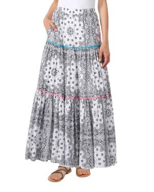 MC2 Saint Barth Langer Damenrock Aus Baumwolle Mit Bandana-Print - Mehrfarbig