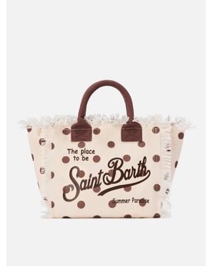 MC2 Saint Barth Colette Canvas Polka Dot Bag With Embroidered Logo - Rosa