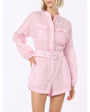 MC2 Saint Barth Rosa Leinen-Playsuit Hanniel Für Damen - Pink