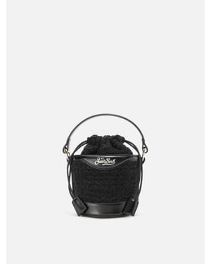 MC2 Saint Barth Mila Tweed Bucket Bag - Nero