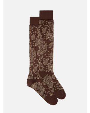 MC2 Saint Barth Sox Paisley Jacquard Socks - Marrone