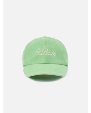 MC2 Saint Barth Davis Light Cotton Baseball Cap With Embroidered Logo - Verde