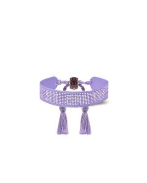 MC2 Saint Barth Fliederfarbenes Strass-Armband Mit St. Barth Schriftzug - Lila
