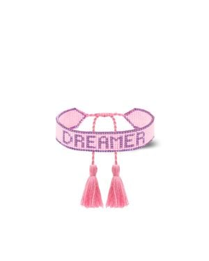 MC2 Saint Barth Perlenarmband Mit Dreamer-Schriftzug - Pink