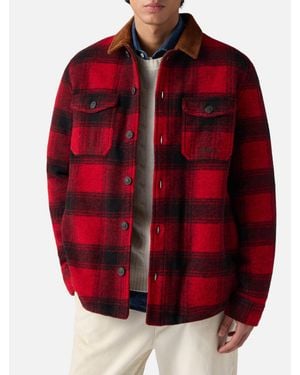 MC2 Saint Barth Herren-Overshirt Aus Wollmischung Landeck Mit Schottenkaro-Print - Rot