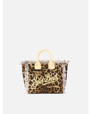 MC2 Saint Barth Leopard Print Canvas Vanity Mini Bag With Details - Multicolore