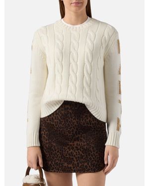 MC2 Saint Barth Malmo Cable Knit Sweater - Bianco