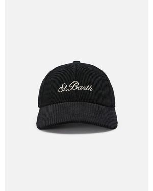 MC2 Saint Barth Baseball Cap Corduroy - Nero