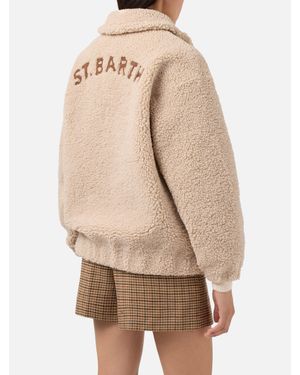 MC2 Saint Barth Jeanne Teddy Bomber With Back Patch - Neutro