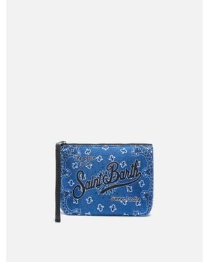 MC2 Saint Barth Aline Scuba Pouch With Bandana Print - Blu