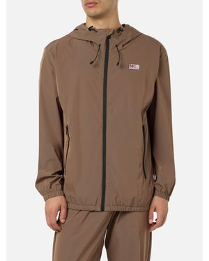 MC2 Saint Barth Leichte Windjacke Aus Khakigrünem Stoff Mit Kapuze Für Herren Sloop - Braun