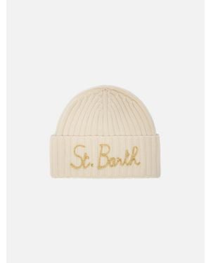 MC2 Saint Barth Cashmere Blended Wengen Beanie - Bianco