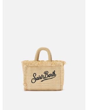 MC2 Saint Barth Vanity Straw Effect Micro Bag With Details - Neutro