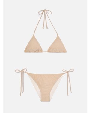 MC2 Saint Barth Leah Teen Lurex Triangle Bikini - Bianco