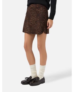 MC2 Saint Barth Eira Double-Faced Mini Skirt With Leopard Print - Nero