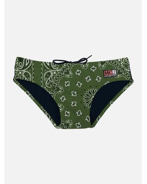 MC2 Saint Barth Herren-Badehose Mit Militärgrünem Bandana-Aufdruck